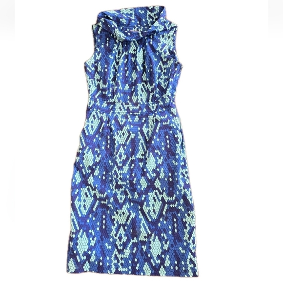 Lilly Pulitzer Lulu Dress Show Me  Skin Prep Blue Snakeskin Print Size 6 82755 - Picture 1 of 7